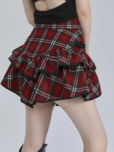 Load image into Gallery viewer, &#39;NaNa&#39; Harajuku Punk Red Checkerboard Skirt AlielNosirrah

