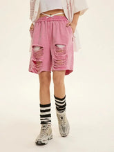 Load image into Gallery viewer, &#39;Naughty Pink&#39; Pastel Street Style Ripped Shorts AlielNosirrah
