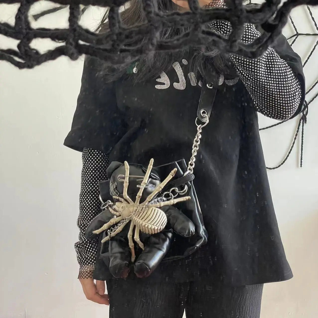 Nible' Alt Dark Spider Bear Detachable Bag AlielNosirrah