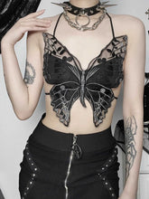 Load image into Gallery viewer, &#39;Night Dancer&#39; Butterfly Dark Embroidery Cami Top AlielNosirrah
