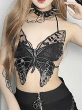 Load image into Gallery viewer, &#39;Night Dancer&#39; Butterfly Dark Embroidery Cami Top AlielNosirrah
