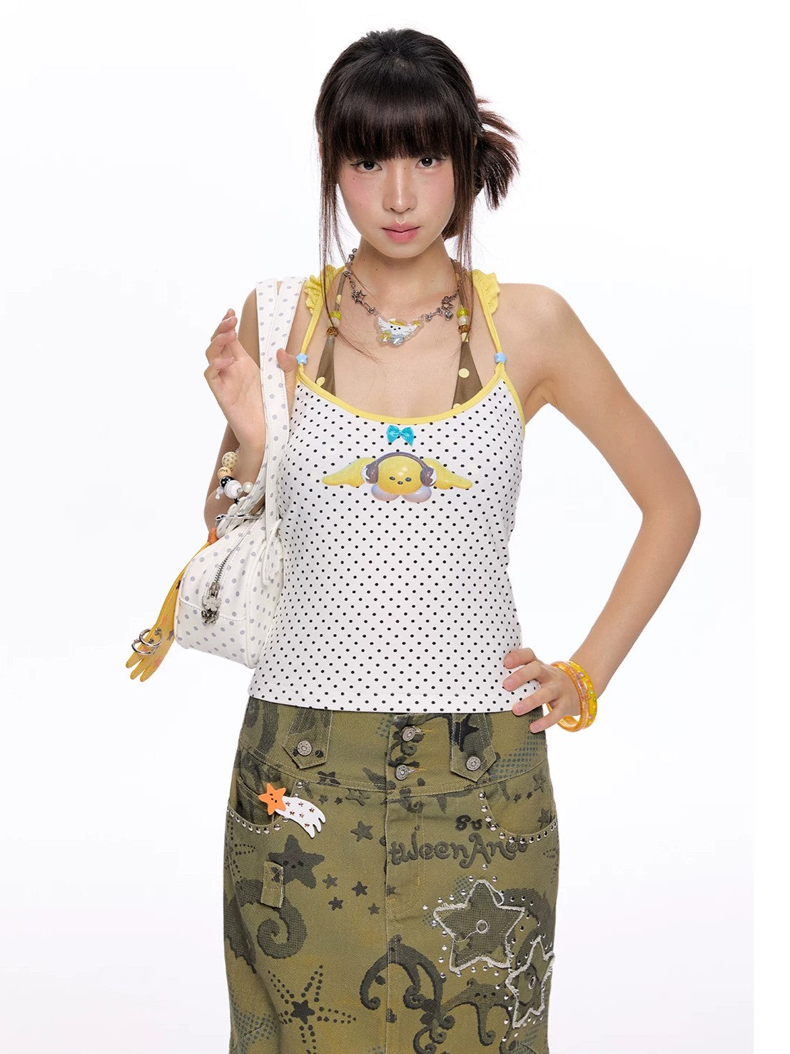 'Starry Pop' Summer Cute Polka Dot Tie-Up Halter Cami (Copy) AlielNosirrah