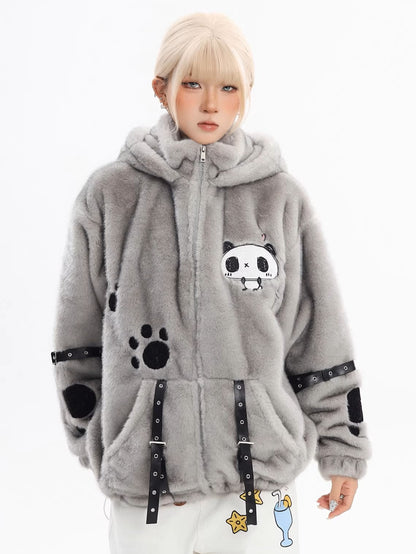 'Panda Cloud' Panda Ear Sherpa Fleece Thickened Warm Jacket AlielNosirrah