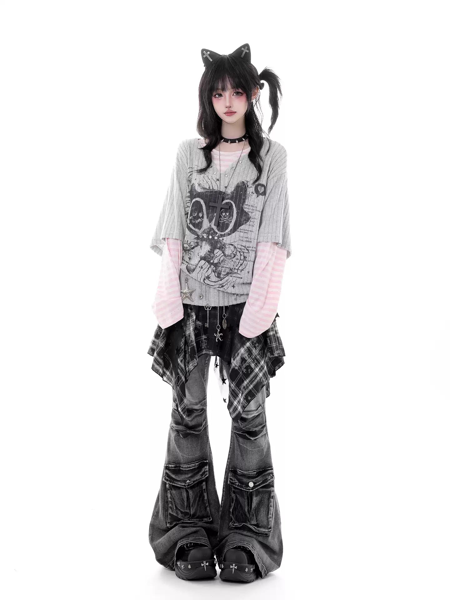 mochi-cat-cat-print-striped-patchwork-long-sleeve-top-6