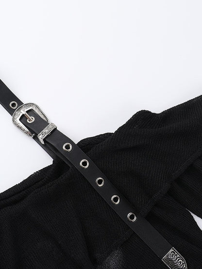 ’Dark Siren' Sheer Black Ruffle Drawstring Off-Shoulder Gothic Style Top (Copy) AlielNosirrah