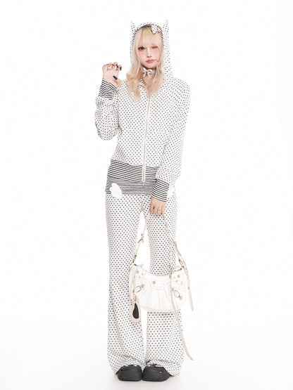 'Dotty Devil' Polka Dot Devil-Horn Hoodie & Trouser Set AlielNosirrah