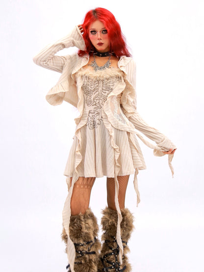 'Golden Hour' Irregular Ruffle Tube Dress Midi Skirt (Copy) AlielNosirrah