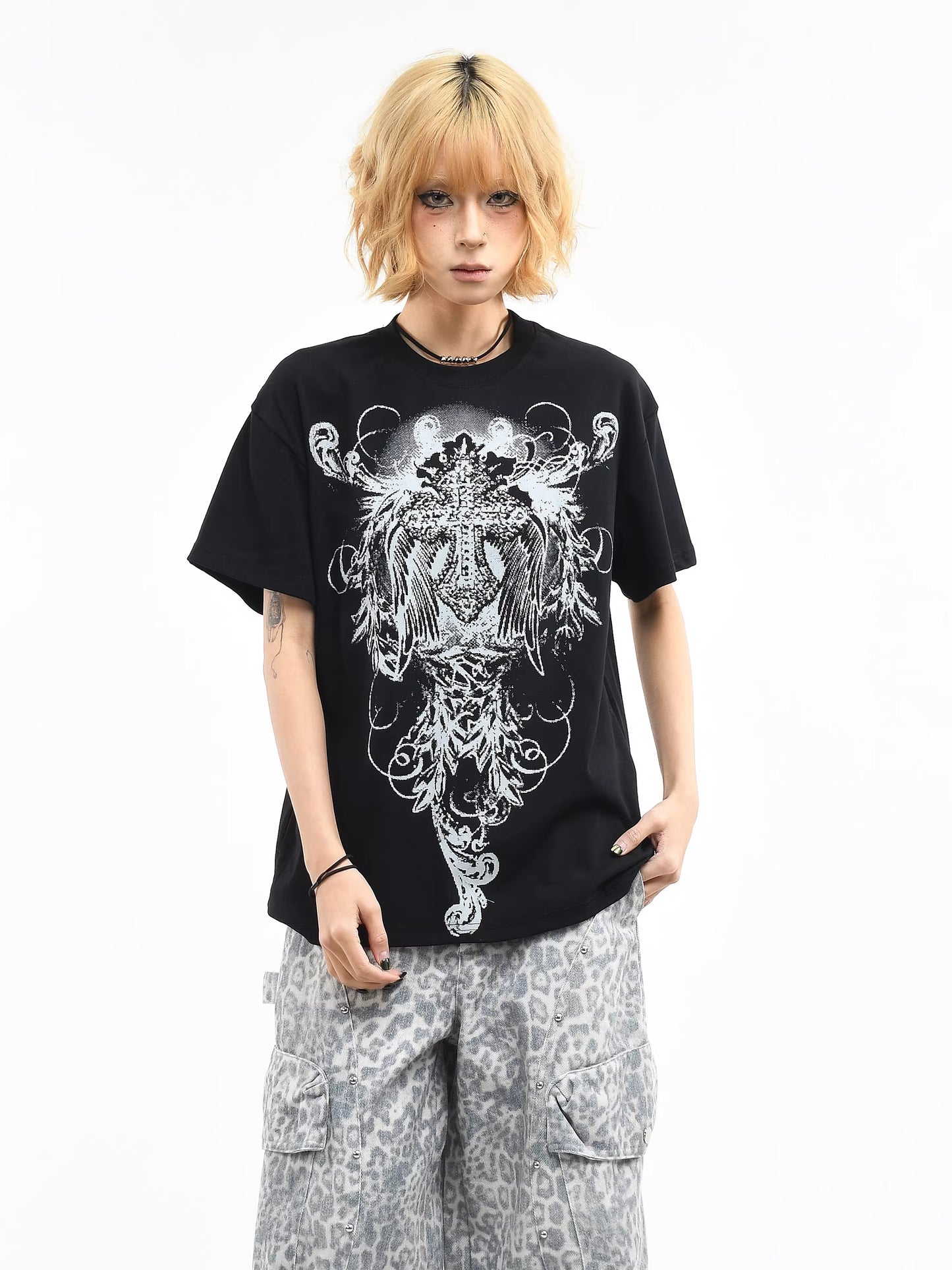 'Crossriot' Punk Cross Graphic T-Shirt (Copy) AlielNosirrah