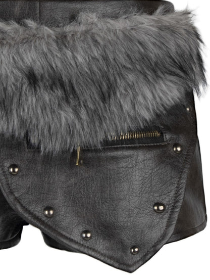 'Sassy Ride' Y2k Lace Up Fur Belt Mini Skirt (Copy) AlielNosirrah