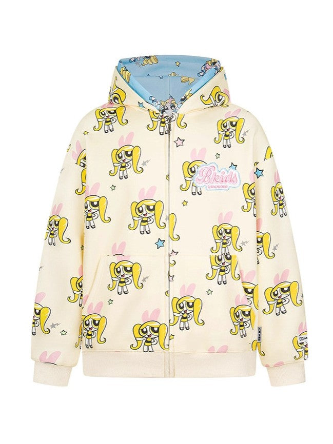 'Sugar Pop' Y2K Cute Cartoon All-Over Print Hoodie Jacket AlielNosirrah