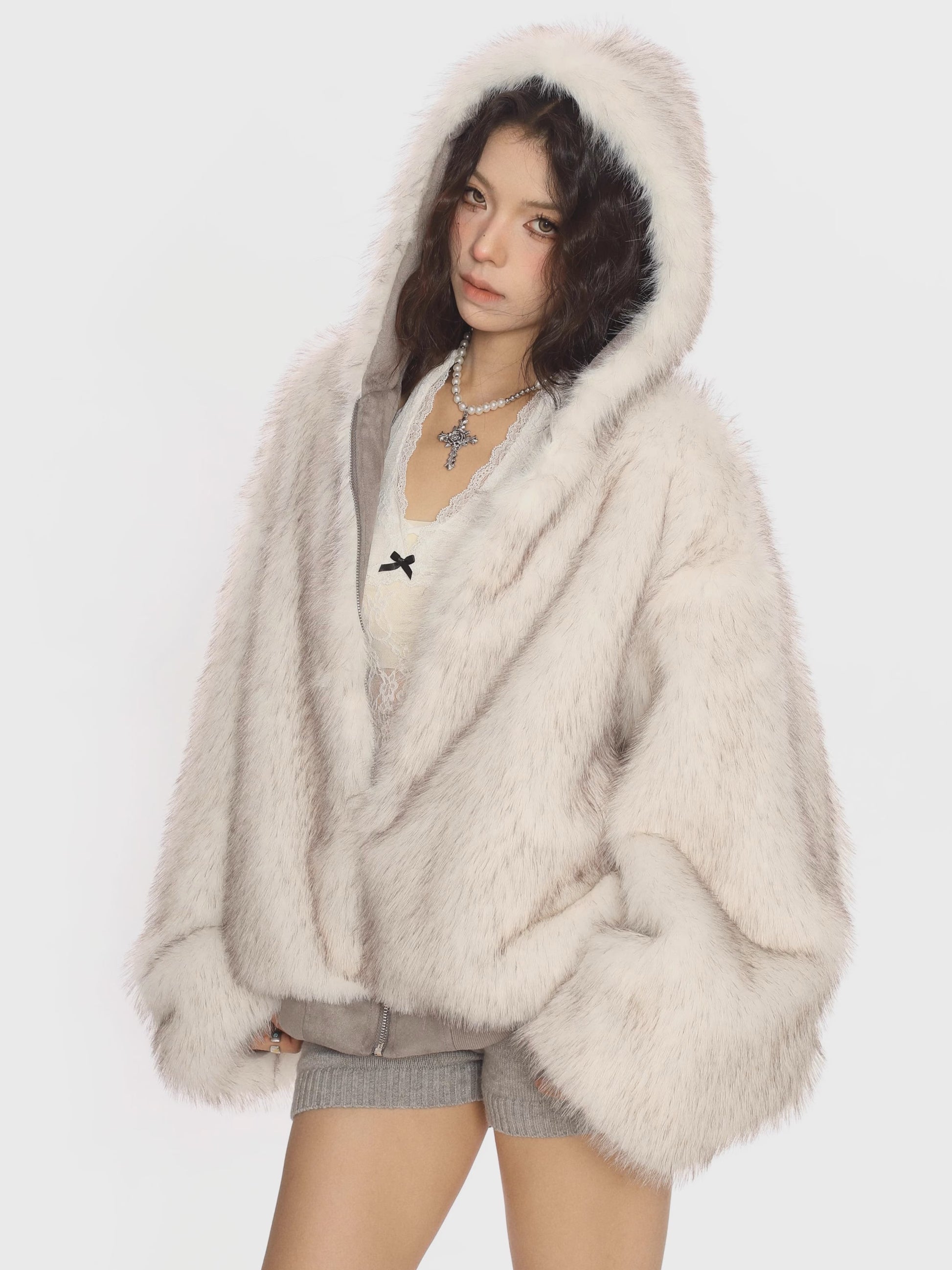 'Vandal Duo' Double-Sided Suede and Vegan Fur Jacket AlielNosirrah