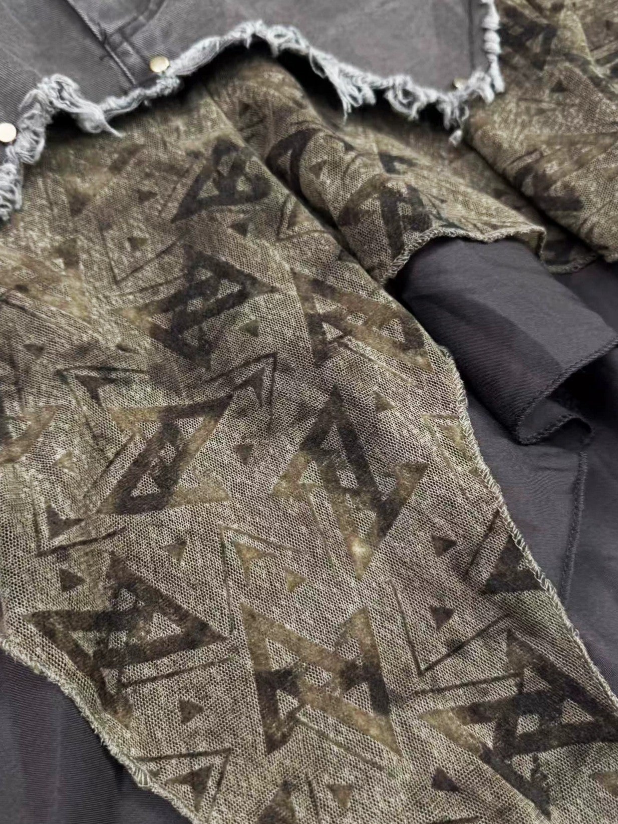 'WasteAsym' Wasteland Style Irregular Denim Midi Skirt
