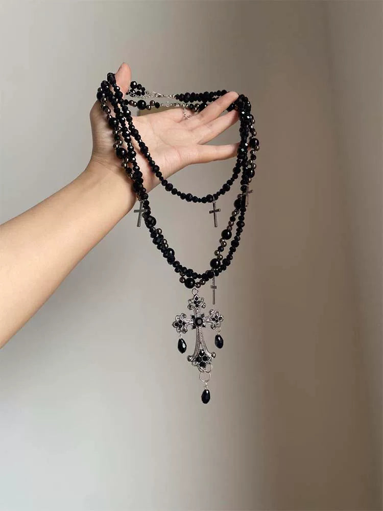 obsidian-cathedral-gothic-layered-cross-beaded-necklace-4
