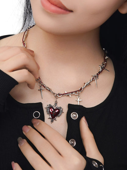 thorn-heart-necklace-gothic-punk-red-choker-4