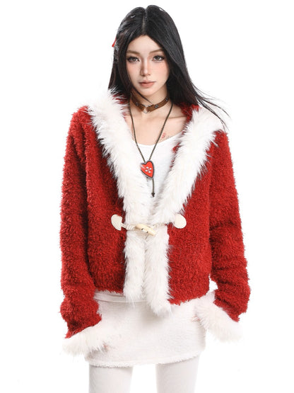 'Snowbound' Vintage Fleece-Lined Toggle Hooded Sweater AlielNosirrah