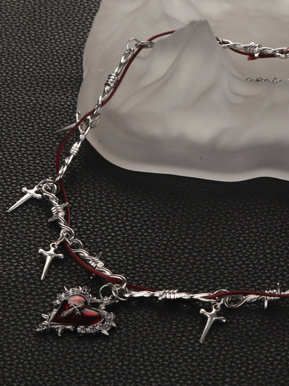 thorn-heart-necklace-gothic-punk-red-choker-5