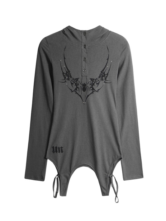 ’Sweet Venom' Retro Hot Girl V-Neck Loose & Flattering Long Sleeve Lightweight Blouse AlielNosirrah