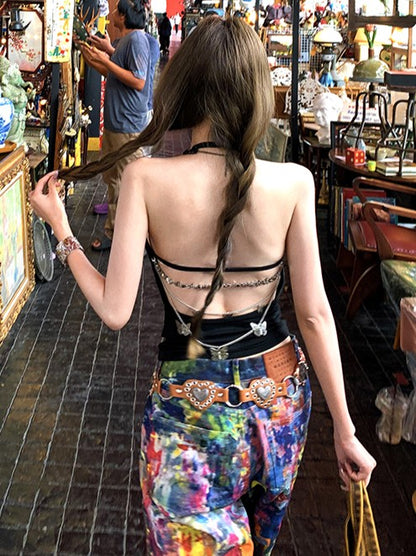 'Wild Butterfly' Aussie Butterfly Chain Halter Built-In Padding Top (Copy) AlielNosirrah