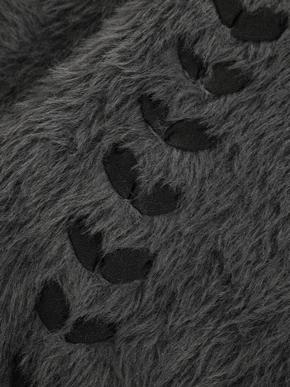 'Moon Bunny' Faux Fur Rabbit Ear Hoodie Cardigan AlielNosirrah