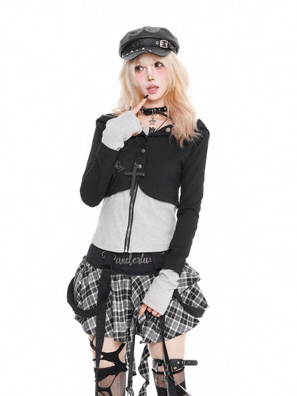 'Rogue Patch' Y2K Patchwork Knit Long Sleeve Tee AlielNosirrah