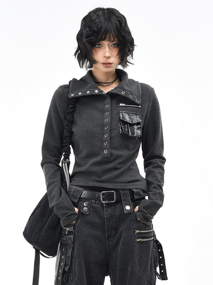 'Hidden Kitty' Kitty Striped Slim Fitted Long Sleeve Top (Copy) AlielNosirrah