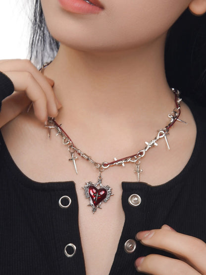 thorn-heart-necklace-gothic-punk-red-choker-2