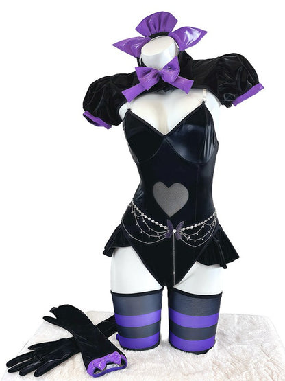 'Night Meow' Dark Cat-Ears Anime Cosplay Purple Ensemble AlielNosirrah