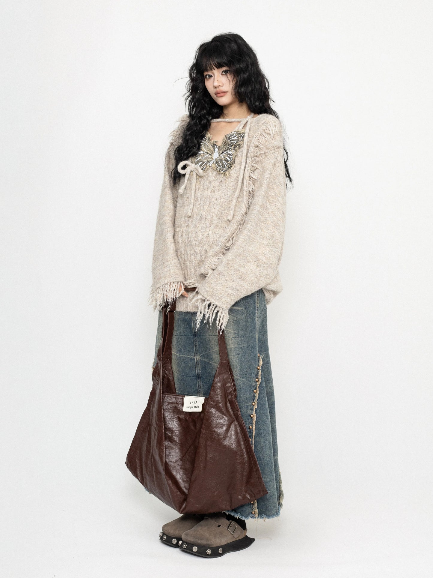 'Flutter Dreams' Retro Tassel-Tie Butterfly Sweater AlielNosirrah