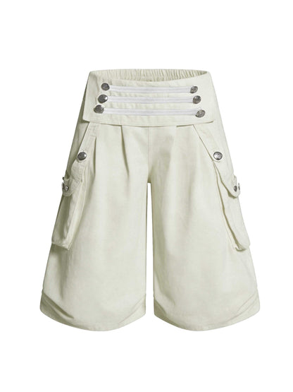 'Street Wideleg' Y2K Loose Wide Leg Cargo Capri Pants