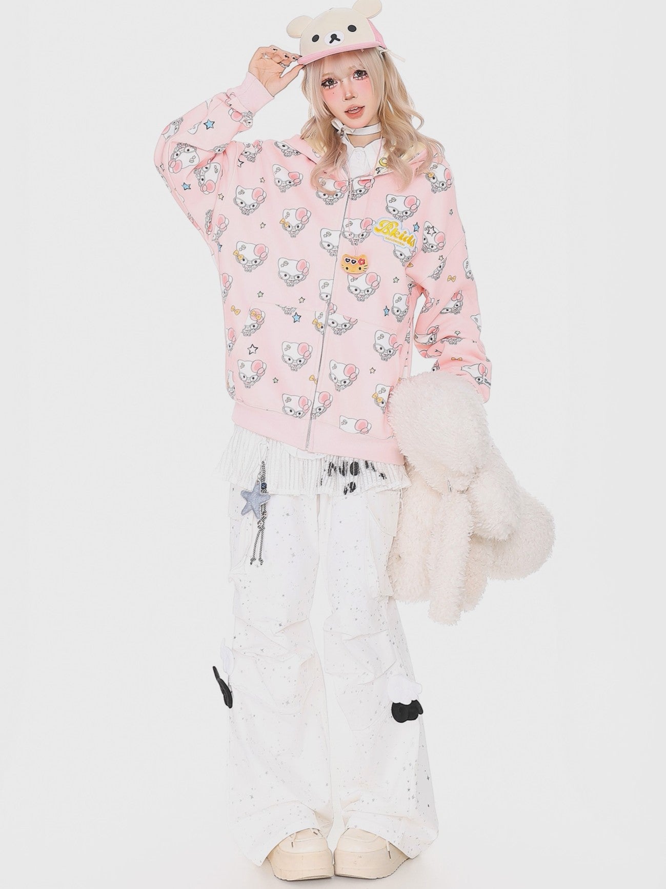 'Sugar Pop' Y2K Cute Cartoon All-Over Print Hoodie Jacket AlielNosirrah