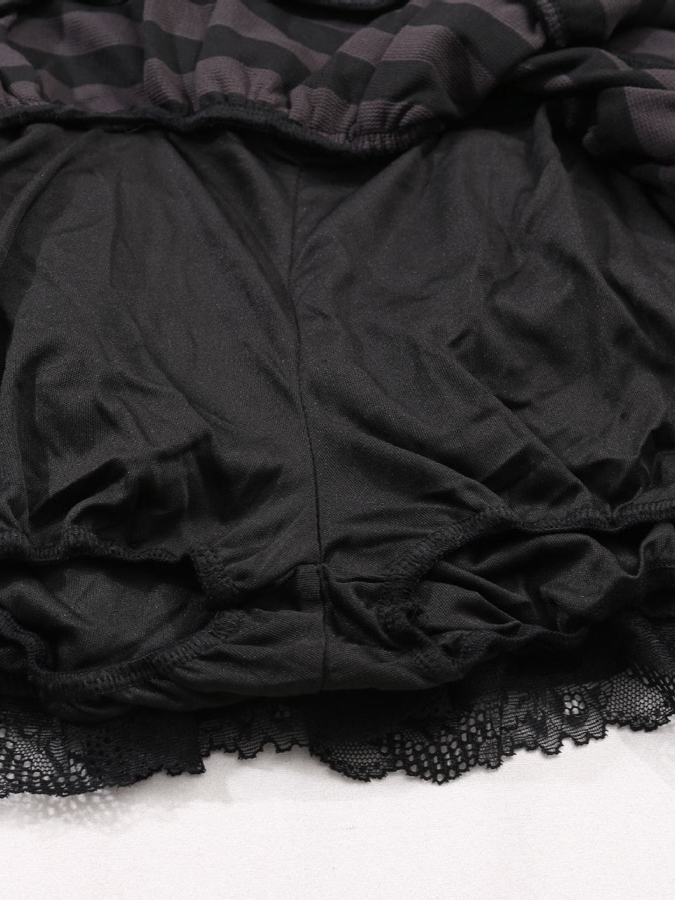 'Striped Cat' Lace-Up Cat Ear Hoodie & High-Waist Lace Layered Skirt Set AlielNosirrah