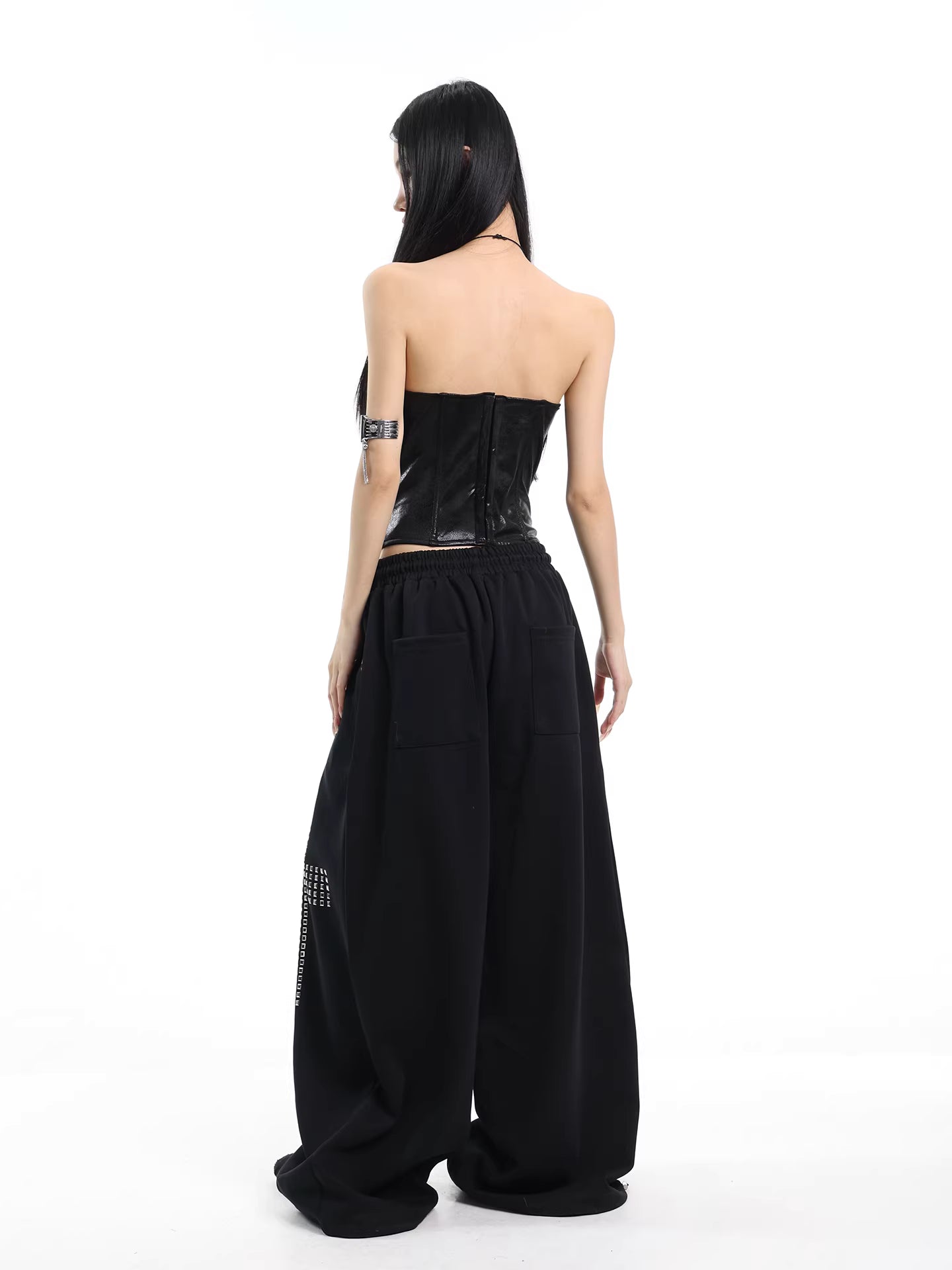 'Dark Bloom' Lace Studded Strapless Corset Top AlielNosirrah