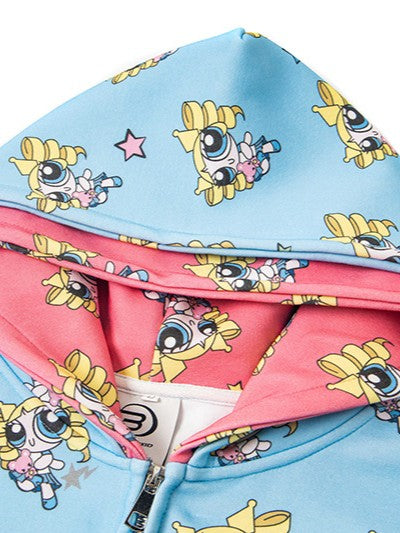 'Sugar Pop' Y2K Cute Cartoon All-Over Print Hoodie Jacket AlielNosirrah
