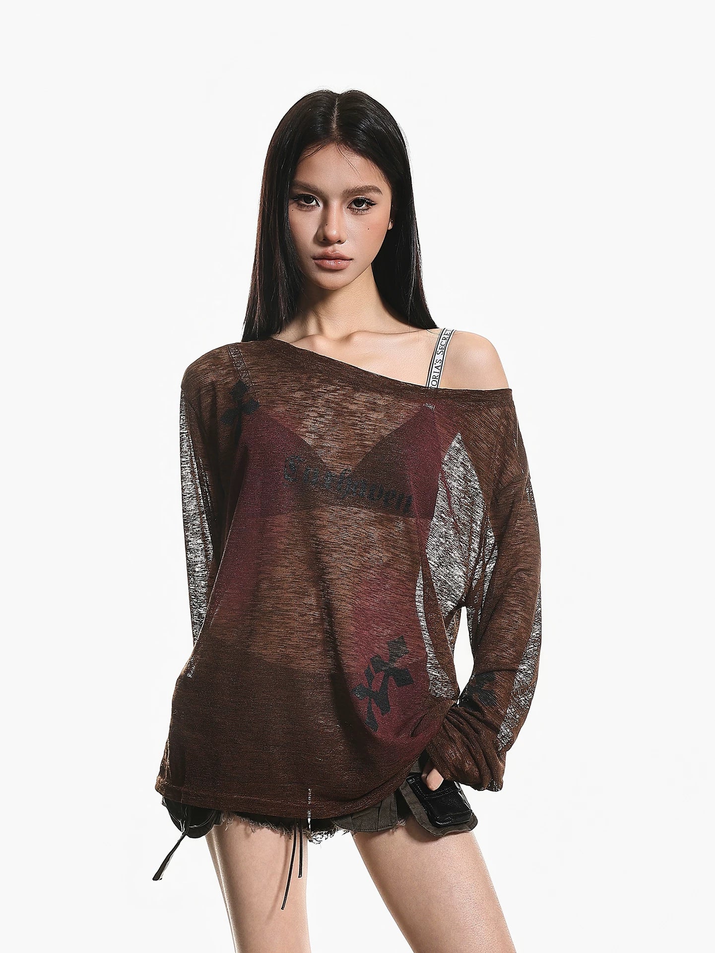'Moon Haze' Off-Shoulder Asymmetrical Long Sleeve Cover-Up (Copy) AlielNosirrah