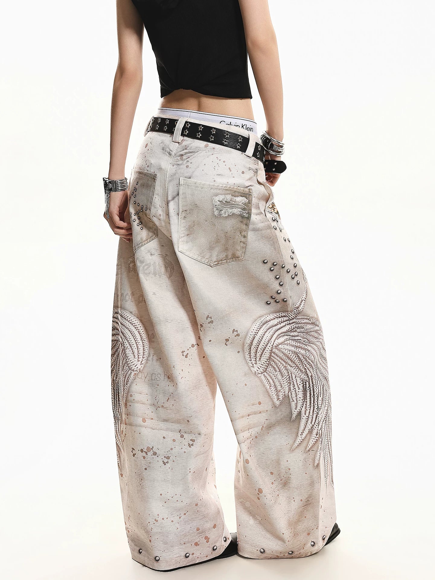 'Afterglow' Vintage Washed Distressed Star Graphic Sweatpants
