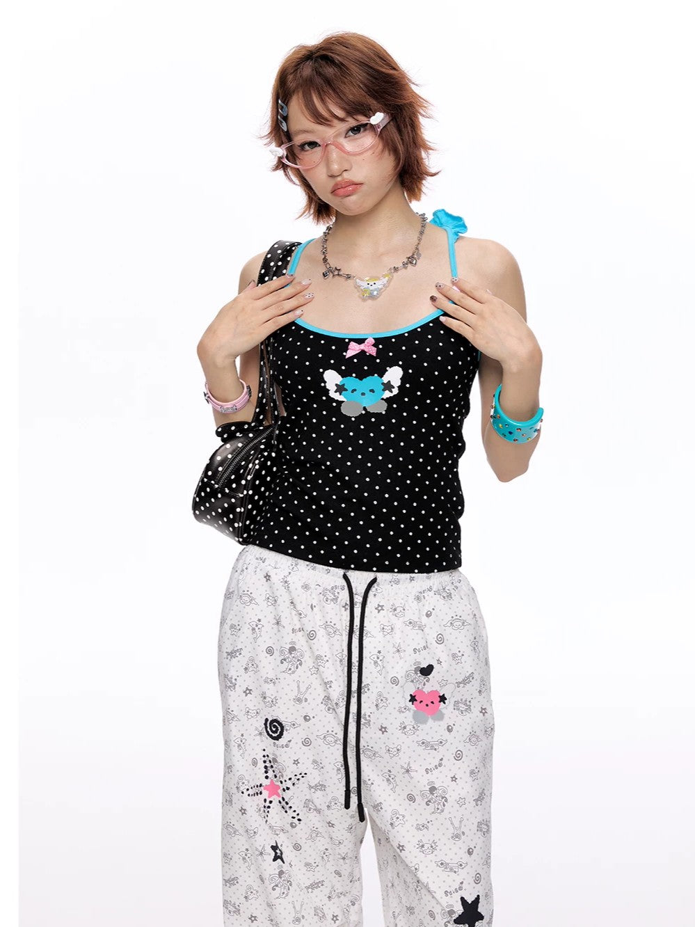 'Starry Pop' Summer Cute Polka Dot Tie-Up Halter Cami (Copy) AlielNosirrah