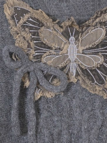 'Flutter Dreams' Retro Tassel-Tie Butterfly Sweater AlielNosirrah