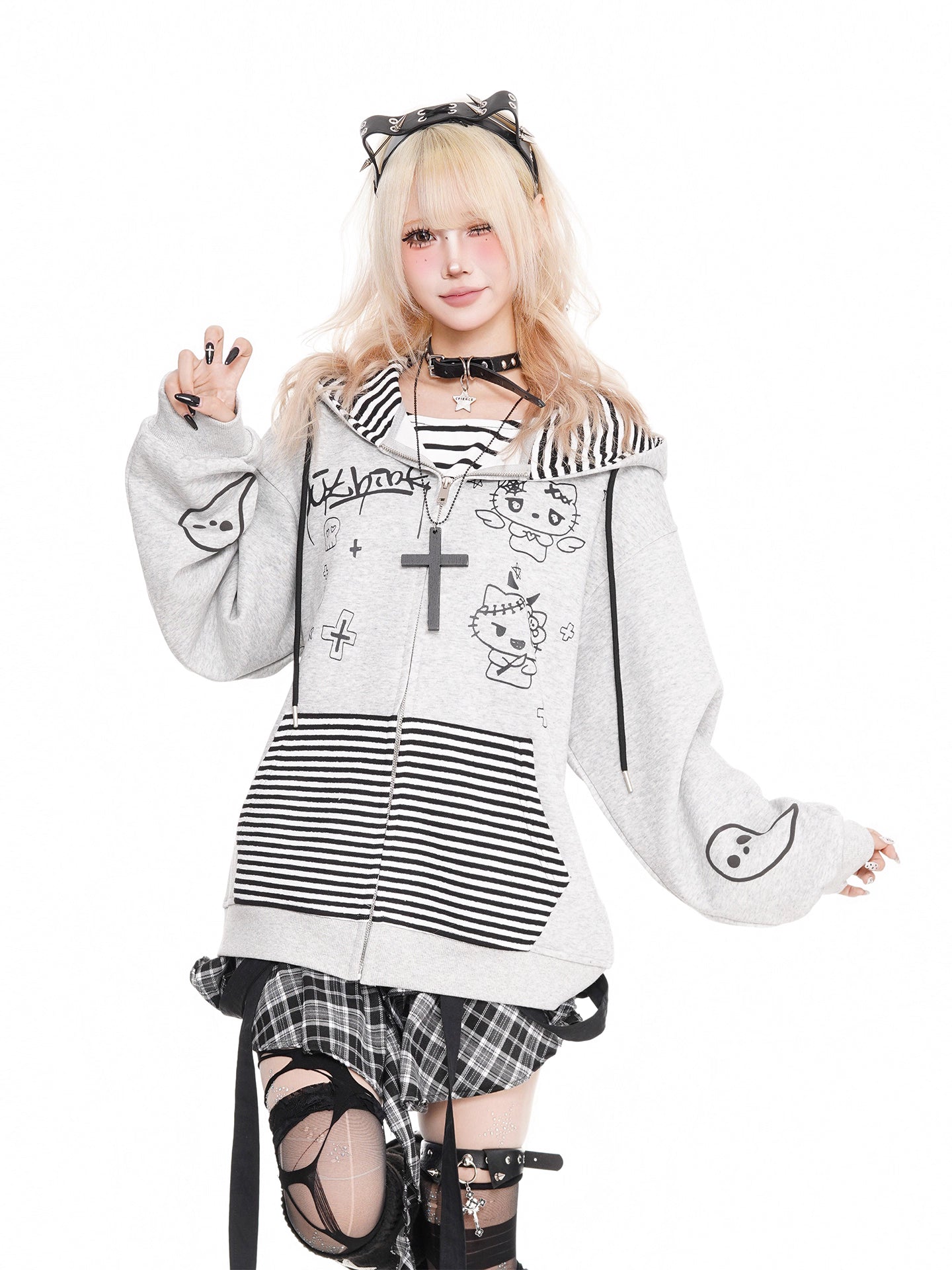 'Sugar & Spook' Y2K Cartoon Graphic Hoodie (Copy) AlielNosirrah