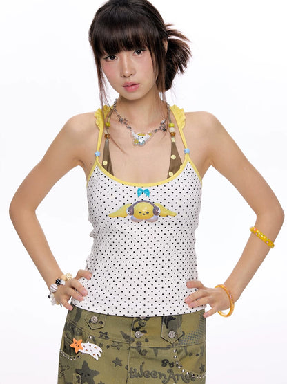 'Starry Pop' Summer Cute Polka Dot Tie-Up Halter Cami (Copy) AlielNosirrah