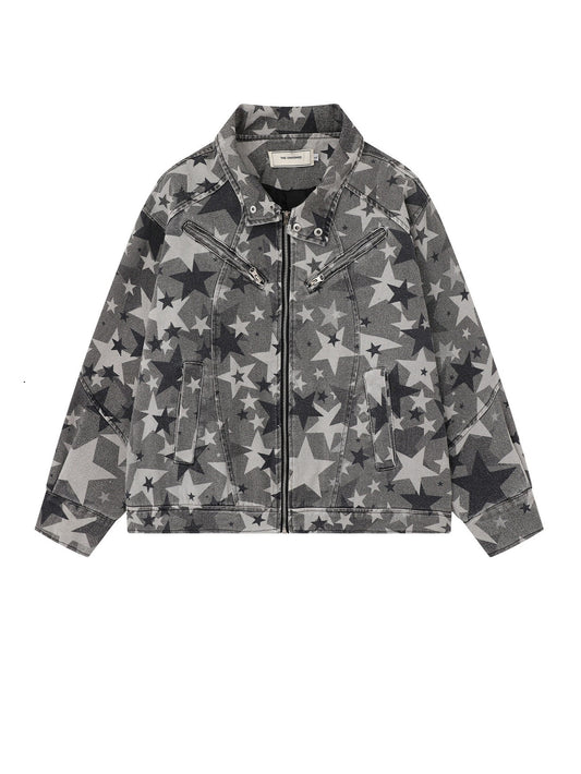 'Starfall' Star Camouflage Street Utility Zip Jacket AlielNosirrah