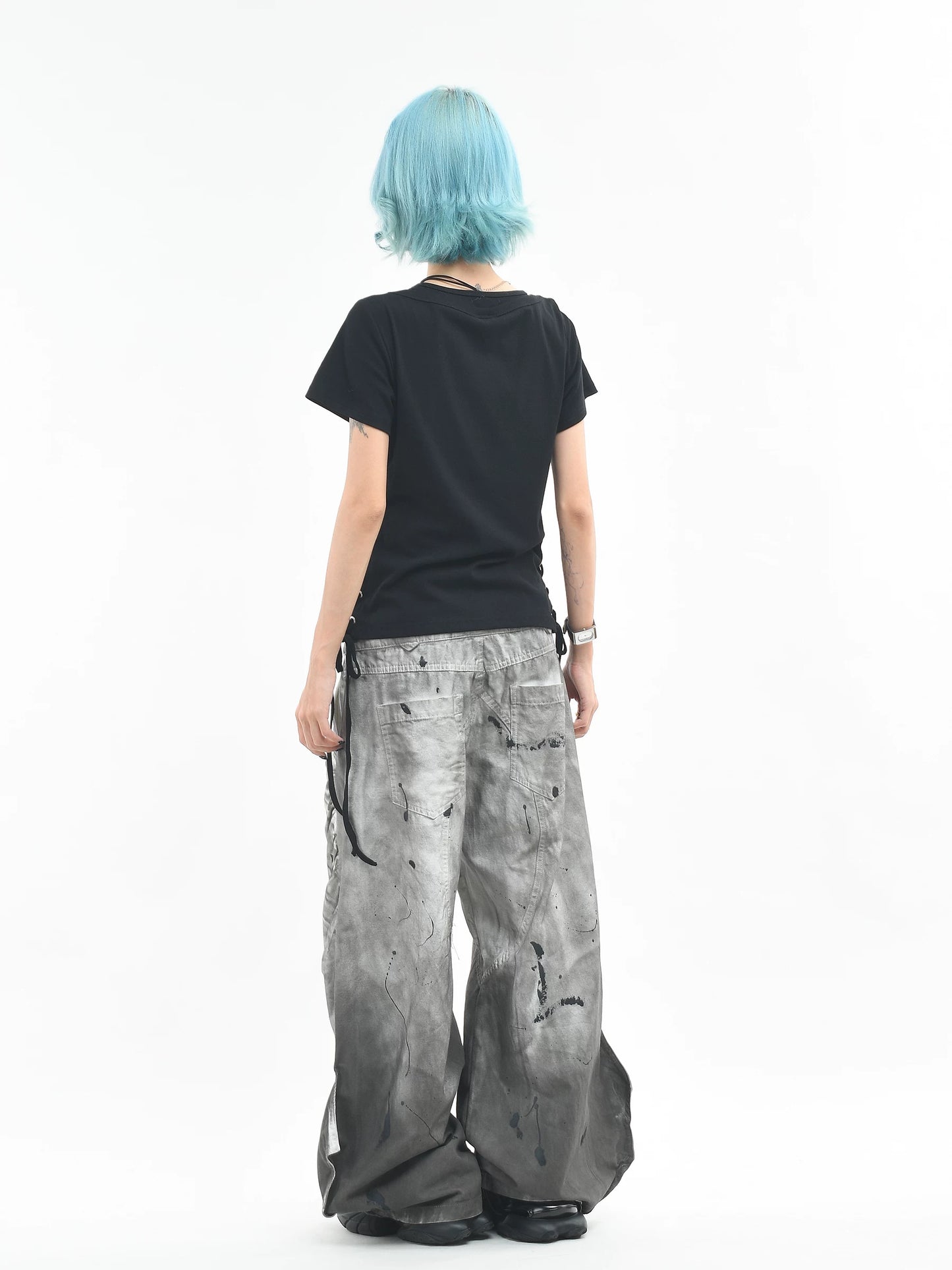 'AltTag' Light Alt Style Graffiti Tie Strap Short Sleeve T-Shirt