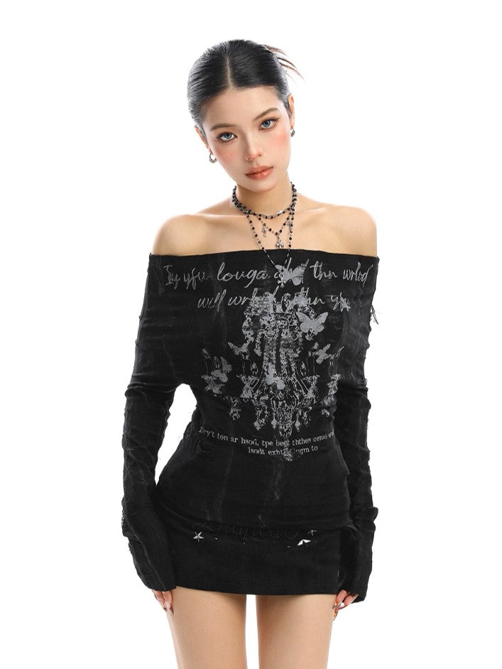 ’Urban Temptress' Color-Block Off-Shoulder Tie Top (Copy) AlielNosirrah