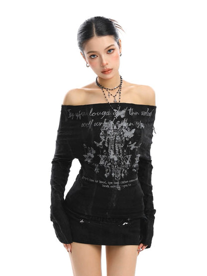 ’Urban Temptress' Color-Block Off-Shoulder Tie Top (Copy) AlielNosirrah