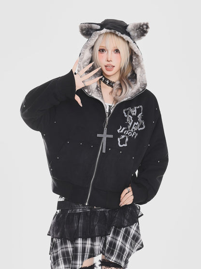 'Kitty Nova' Y2K Cat-Ear Cozy Hooded Puffer Jacket (Copy) AlielNosirrah