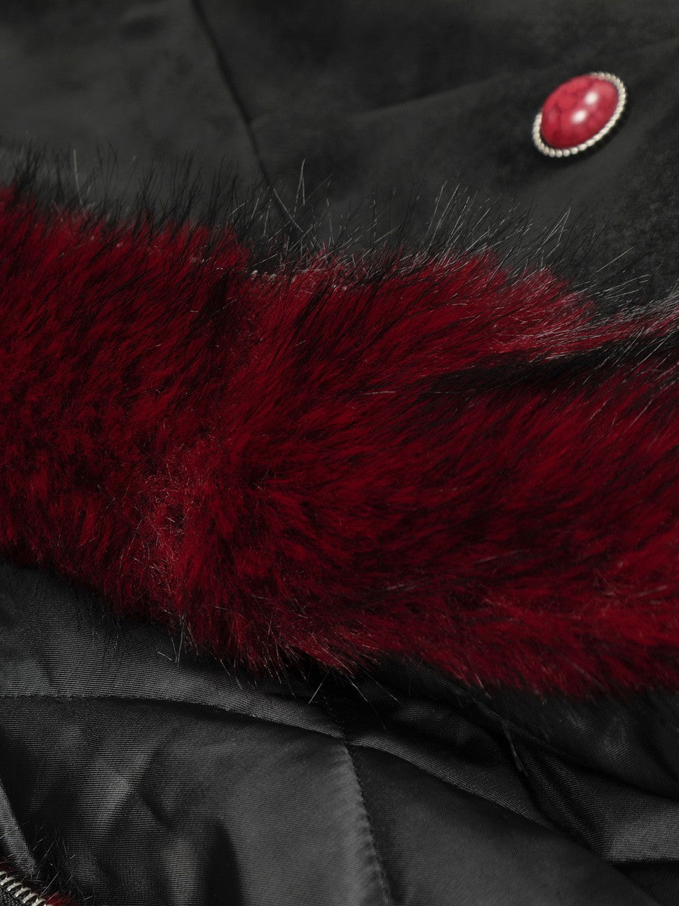 'Frosted Vixen' Double Zippers Faux Fur Collar Cropped Jacket (Copy) AlielNosirrah