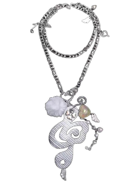 'Melody of Hearts' Y2K Angel Music Note Wing Necklace AlielNosirrah