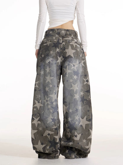 'Starlit Camo' Oversized Vintage Streetwear Hot Girl Camo Cargo Stylish Casual Pants AlielNosirrah
