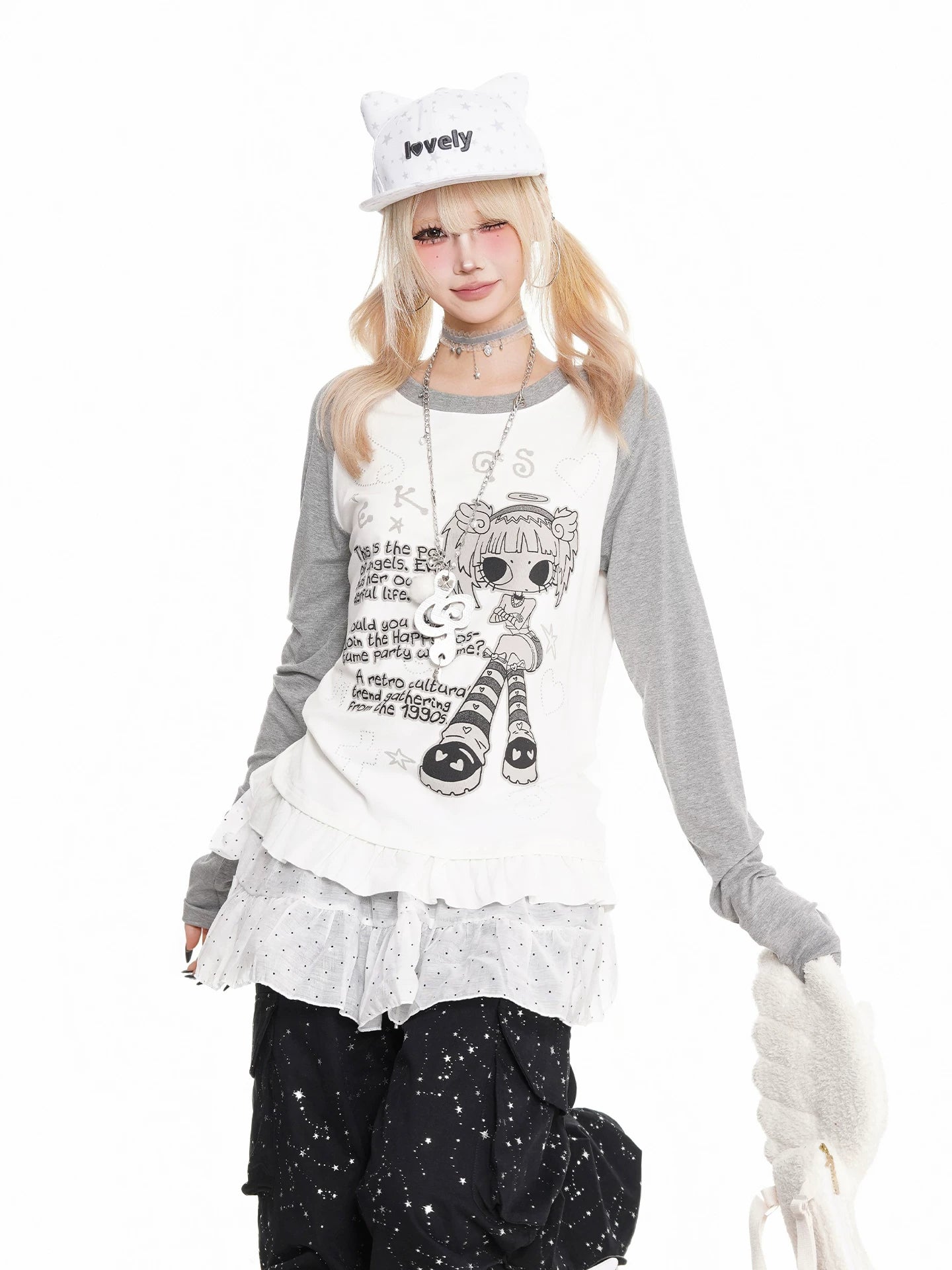 'Toon Girl' Y2k Anime Girl Print Long Sleeve T-Shirt (Copy) AlielNosirrah