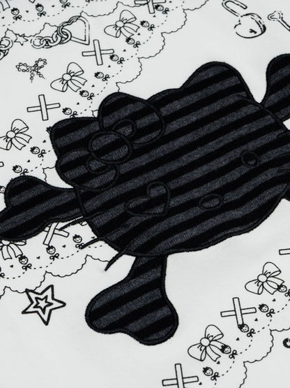 'Hidden Kitty' Kitty Striped Slim Fitted Long Sleeve Top (Copy) AlielNosirrah