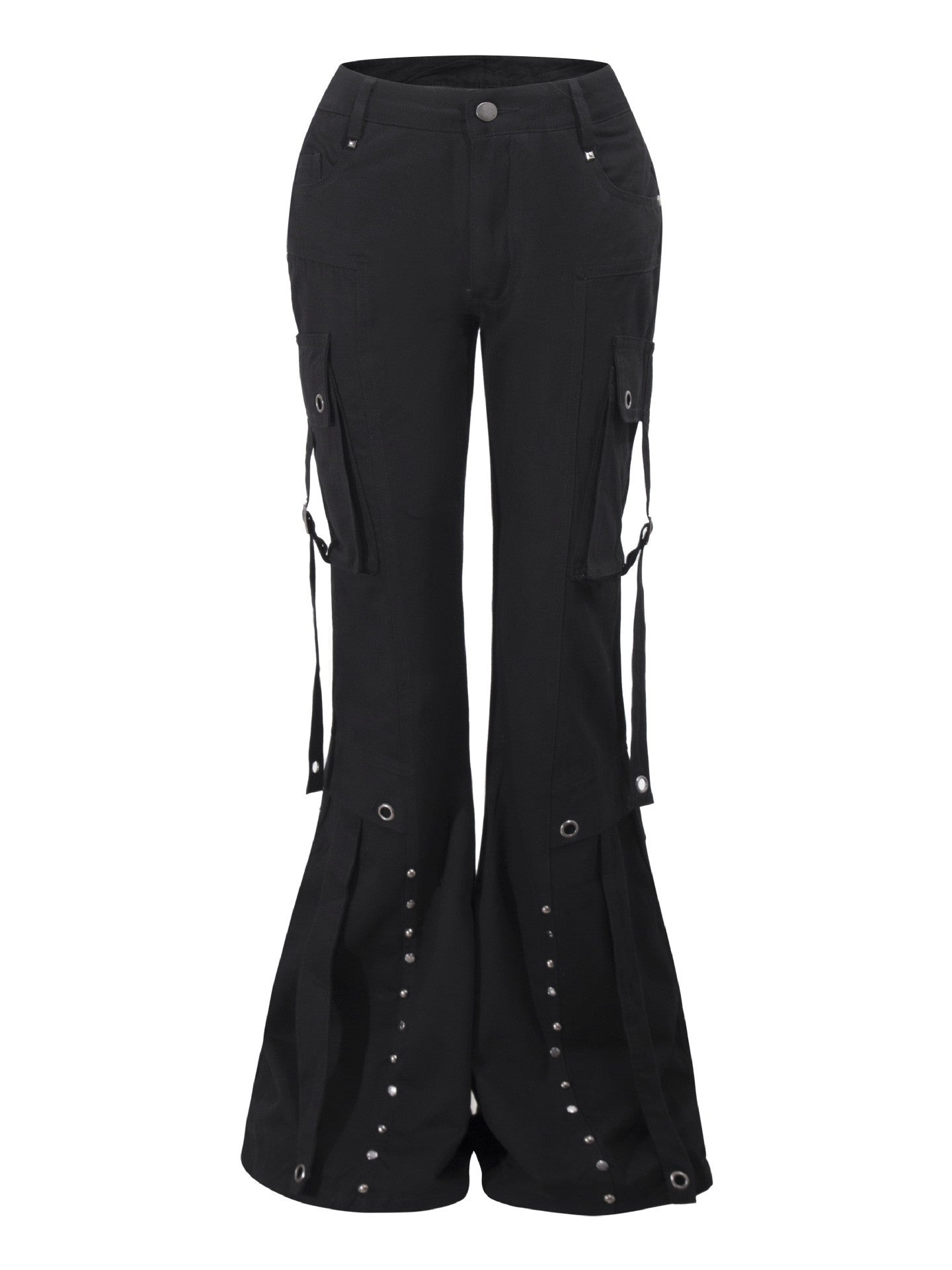 'Urban Edge' Autumn Winter Retro Apricot Flared Streetwear Work Pants AlielNosirrah